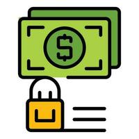 Secured money icon vector flat