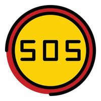 Sos button icon vector flat