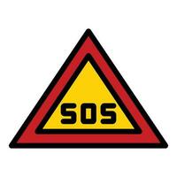 Emergency triangular icon vector flat