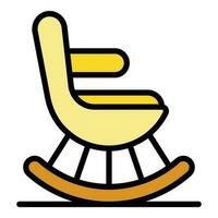 Rocking chair icon vector flat