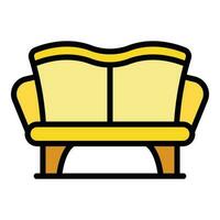 Terrace sofa icon vector flat