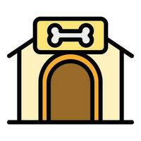 Bone dog kennel icon vector flat