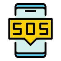 Sos smartphone icon vector flat