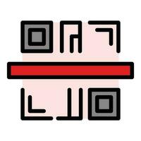 Checking qr code icon vector flat