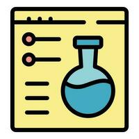 Online chemistry icon vector flat