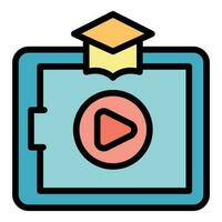 Online learning icon vector flat