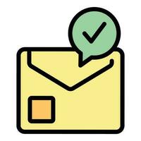 Voting envelope icon vector flat