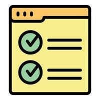 Learning checklist icon vector flat