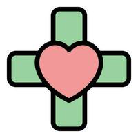 Heart patch icon vector flat