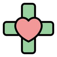 Heart patch icon vector flat