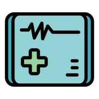 Medical cardiac aid icon vector flat