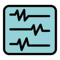 Heart rate monitor icon vector flat