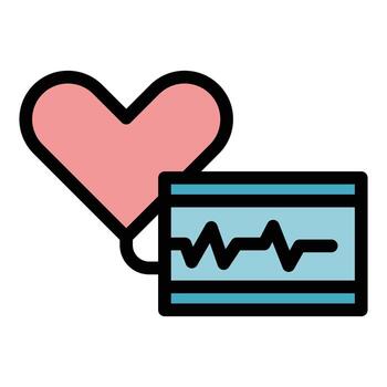Heart pulse icon vector flat