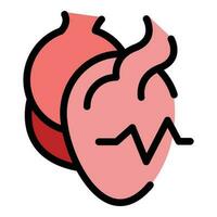 Human heart beat icon vector flat