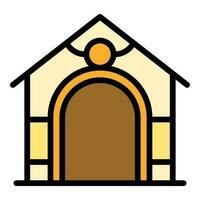 Pet kennel icon vector flat