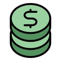 Coin stack icon vector flat