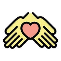 Support hands icon vector flat