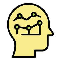 Brain insight icon vector flat