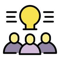 Group brainstorming icon vector flat