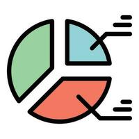 Data pie chart icon vector flat