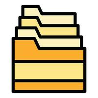 Folder stack icon vector flat