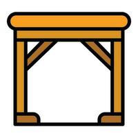 Wooden table icon vector flat