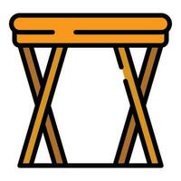 Folding chair icon vector flat