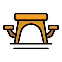 Park picnic bench icon vector flat