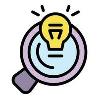 Search bulb idea icon vector flat