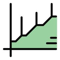 Finance graph icon vector flat
