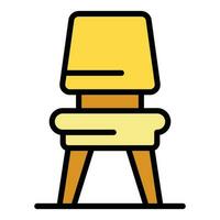 pequeño silla icono vector plano