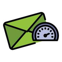 Mail send speed icon vector flat