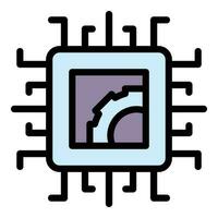 Modern processor icon vector flat