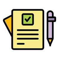 Pen document icon vector flat