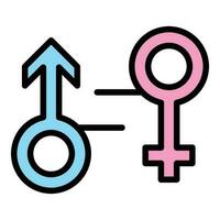 Social gender equality icon vector flat