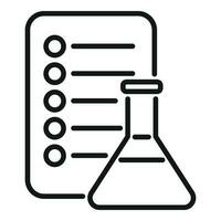 Flask test result icon outline vector. Positive lab vector