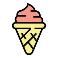 Waffle gelato icon vector flat