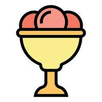 Cute gelato icon vector flat