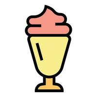 helado tienda icono vector plano