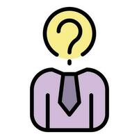 Manager question icon vector flat