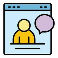 Web chat icon vector flat