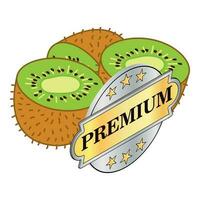 Organic kiwi icon isometric vector. Fresh ripe green kiwi half and premium sign vector