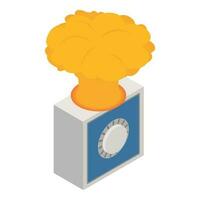 Nuclear explosion icon isometric vector. Atomic bomb explosion radioactive cloud vector