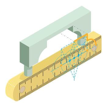 Building work icon isometric vector. Arch project and large foldable ruler icon vector