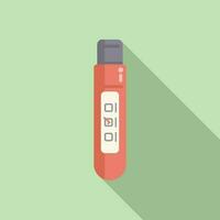 Blood test tube icon flat vector. Lab sample vector