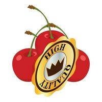 Organic cherry icon isometric vector. Bright fresh cherry and high quality sign vector