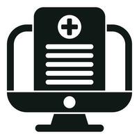 Computer data icon simple vector. Test lab vector