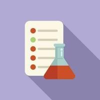 Flask test result icon flat vector. Positive lab vector