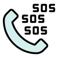 Sos call safety icon vector flat