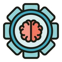 motor cerebro icono vector plano